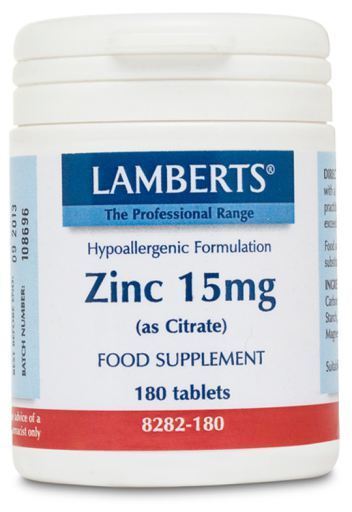 Lamberts Zinc as citrate greater absorption 15 mg