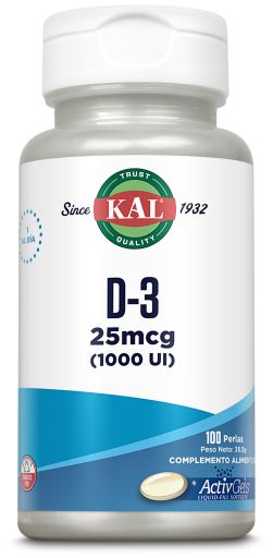 Kal Vitamin D3 1000IU 100 Pearls