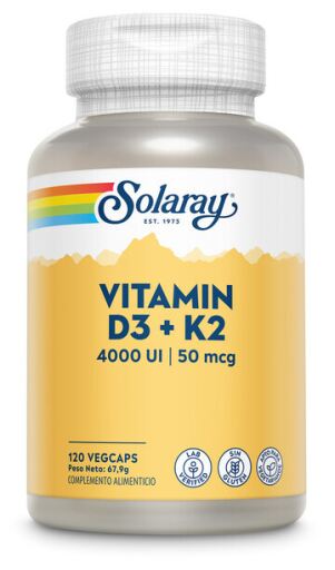 Solaray Vitamin D3 + K2 120 Capsules