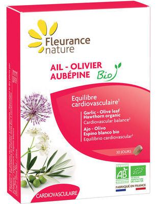 Fleurance Nature Organic White Hawthorn Olive Garlic 60 tablets