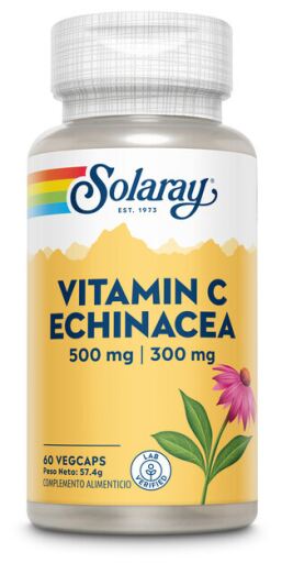 Solaray Vitamin C 500 mg + Echinacea 300 mg 60 Vegetarian Capsules