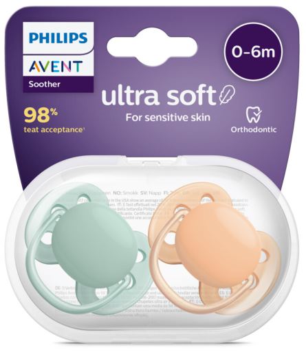 Neutral Ultra Soft Pacifiers for Babies from 0 to 6 Months 2 units