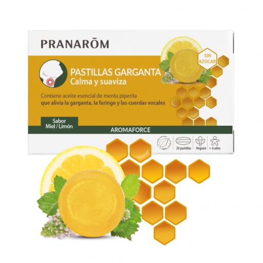 Pranarom Honey and Lemon Throat Lozenges 24 Capsules