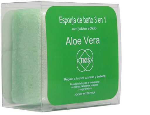 Tikis Square Sponge With Aloe Vera Soap 100 gr