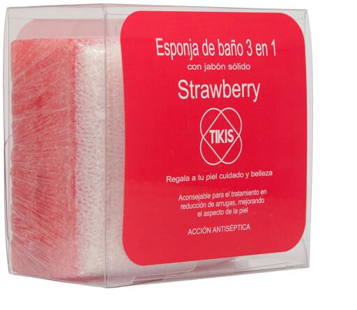 Tikis Square Sponge With Strawberry Soap 100 gr