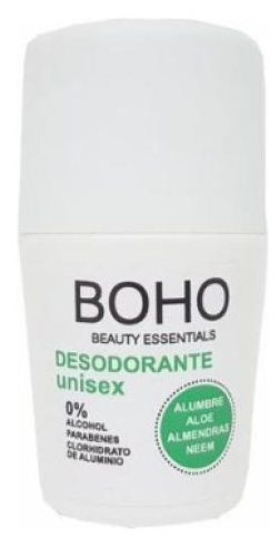 BOHO Beauty Essentials Green Make Up Unisex Alum and Aloe Deodorant Roll On 75 ml