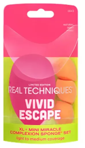 Real Techniques Vivid Escape XL + Mini Miracle Complexion Sponge 4-Piece Case